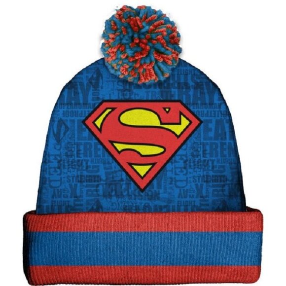 DC Comics Other - New Superman DC Comics Beanie Hat Adult Winter One Size NWT Superhero Shield NIP